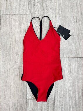 NWT Hurley Women's Red/Black Reversible Swimsuit size XS